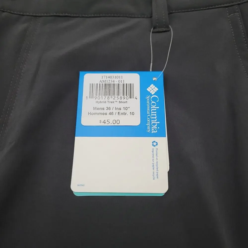 Columbia Mens Shorts Omni Wick Hybrid Trek Gray Flat Front 10